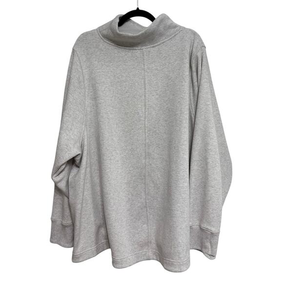 Athleta Cozy Karma Twist Neck Sweatshirt in Light Oatmeal Heather - Size 3X - Picture 4 of 7
